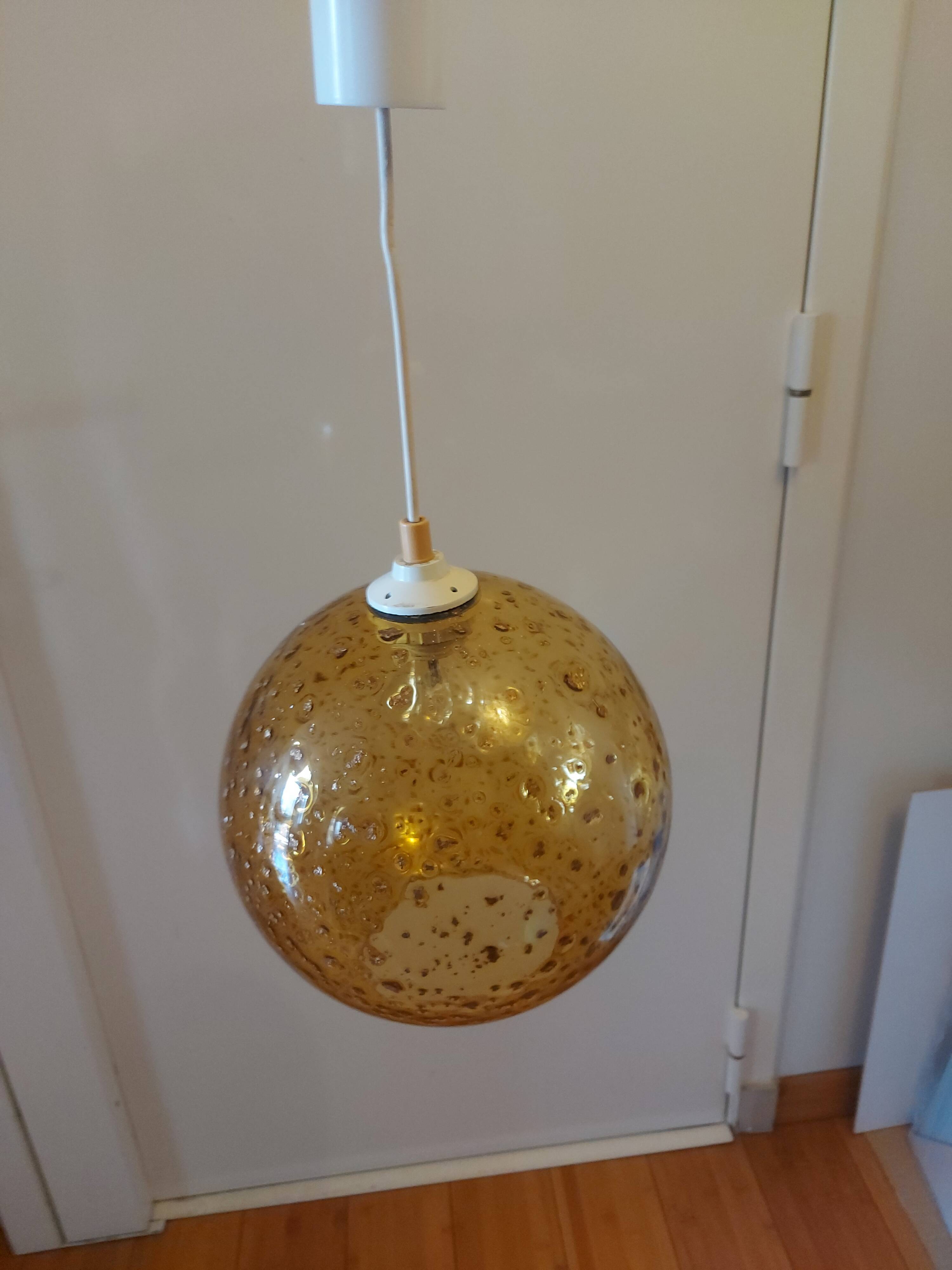 Vintage blown glass pendant lamp