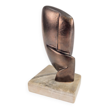 Sculpture abstraite vintage sur socle en marbre, années 1960