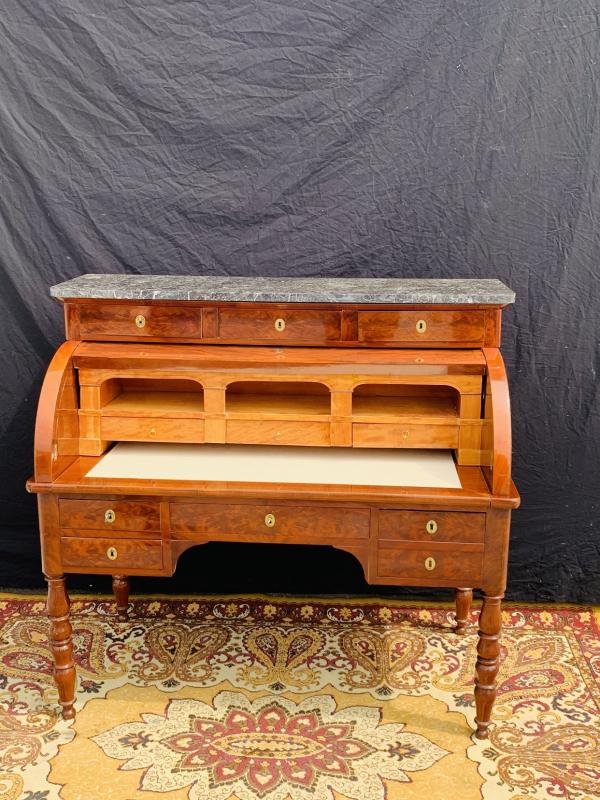 Vintage flamed mahogany cylinder desk
