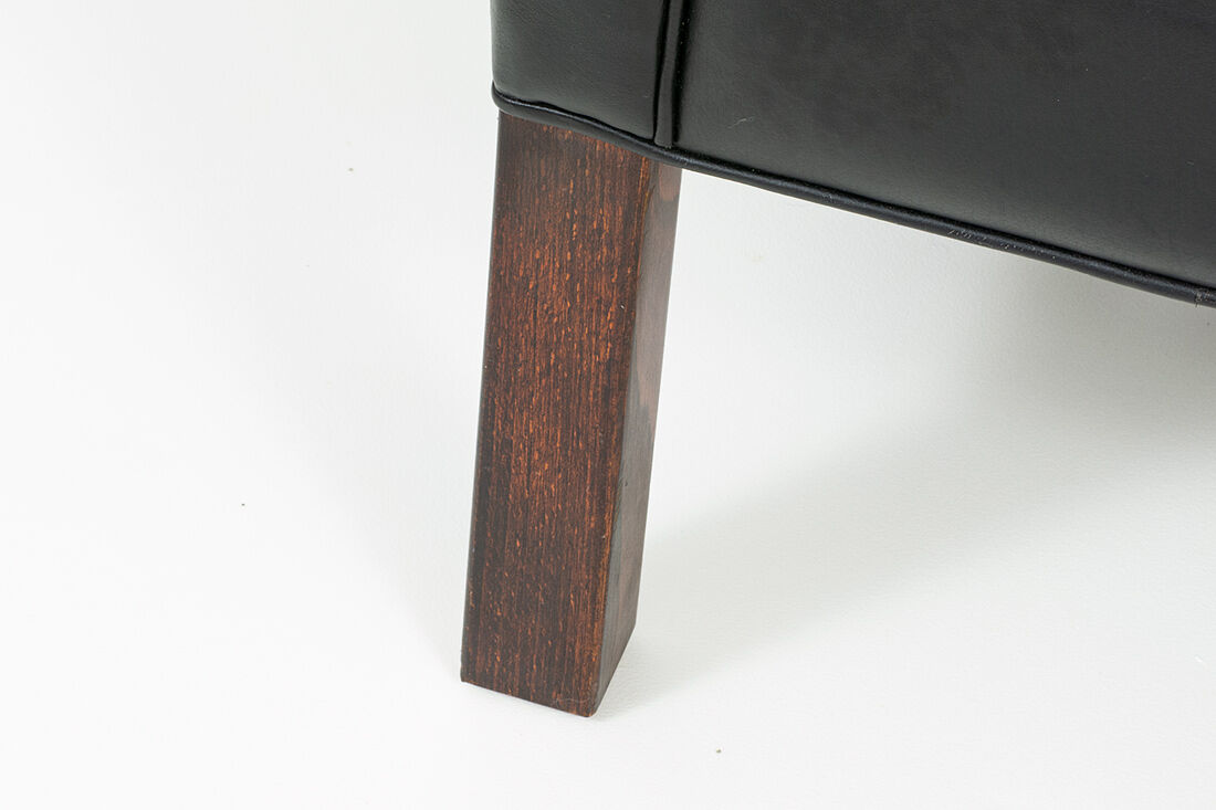 Vintage Danish Black Leather 2-Seater Sofa from Grant Mobelfabrik