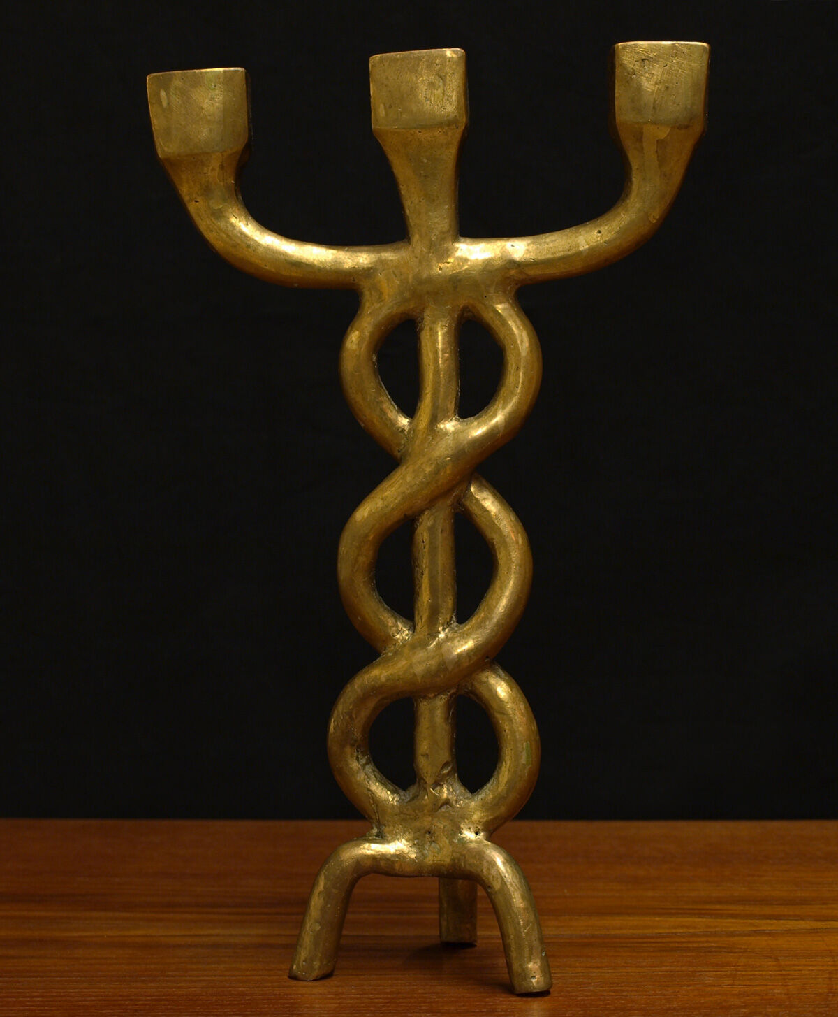 Brutalist bronze chandelier