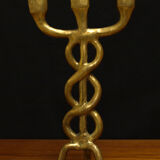 Brutalist bronze chandelier