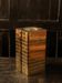 Italian gold-plated bottle cooler, architectural ribbed design.