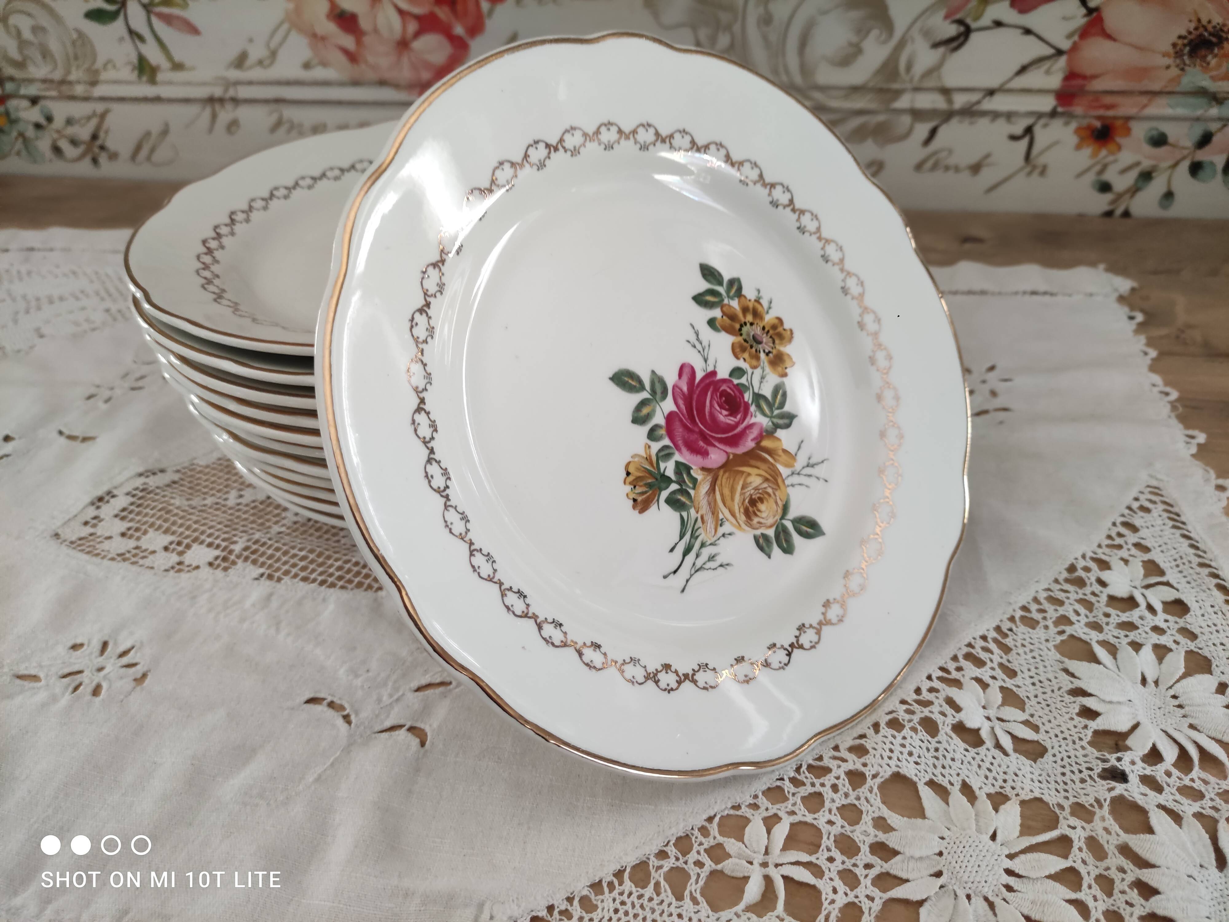 Set of 12 dessert plates Sarreguemines model Gérardmer