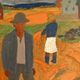 Vintage Oil Painting Harvesting Landscape  by Svan Grandin (1906- 1982)