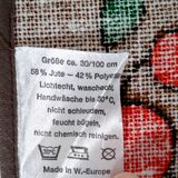 Chemin de table vintage en jute, motifs Noël, années 60