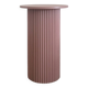 round and fluted side table in mauve, dimmed pink purple