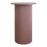 table d'appoint ronde et cannelée en mauve, rose violet tamisé