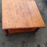 Square coffee table in fir double tray
