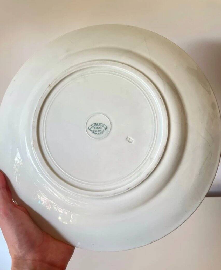 Large round dish by KG Lunéville - 1930s