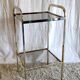 Gold metal and smoked glass side table - 1970s/80s