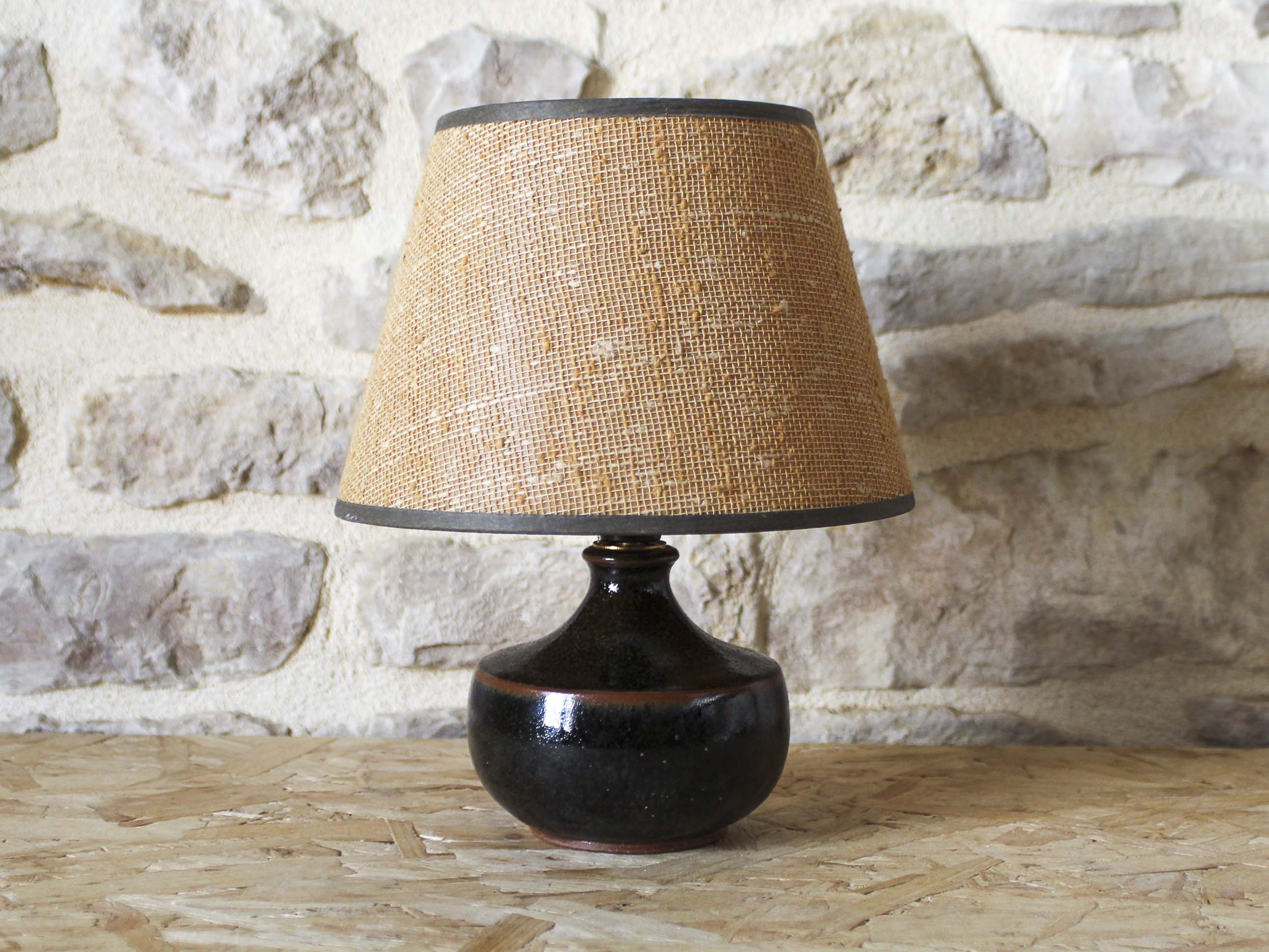 Bedside lamp foot in glazed stoneware François Baumlin