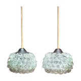 Pair of suspension in glass petals
