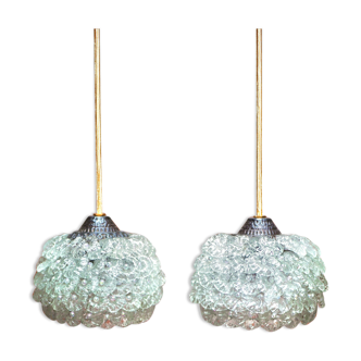 Pair of suspension in glass petals