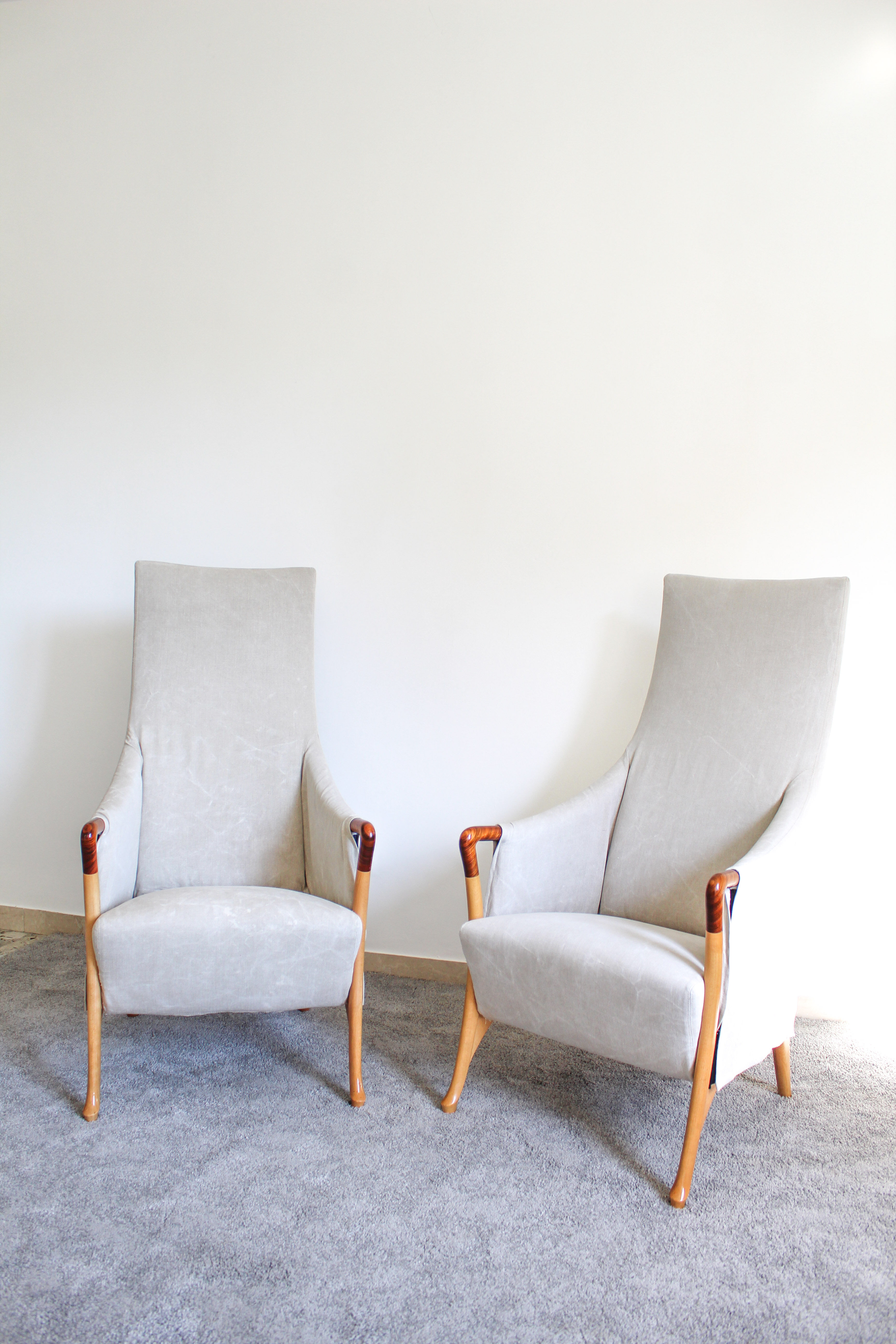 Pair of Armchairs "Progetti" Umberto Asnago for Giorgetti, signed, italy 1980s