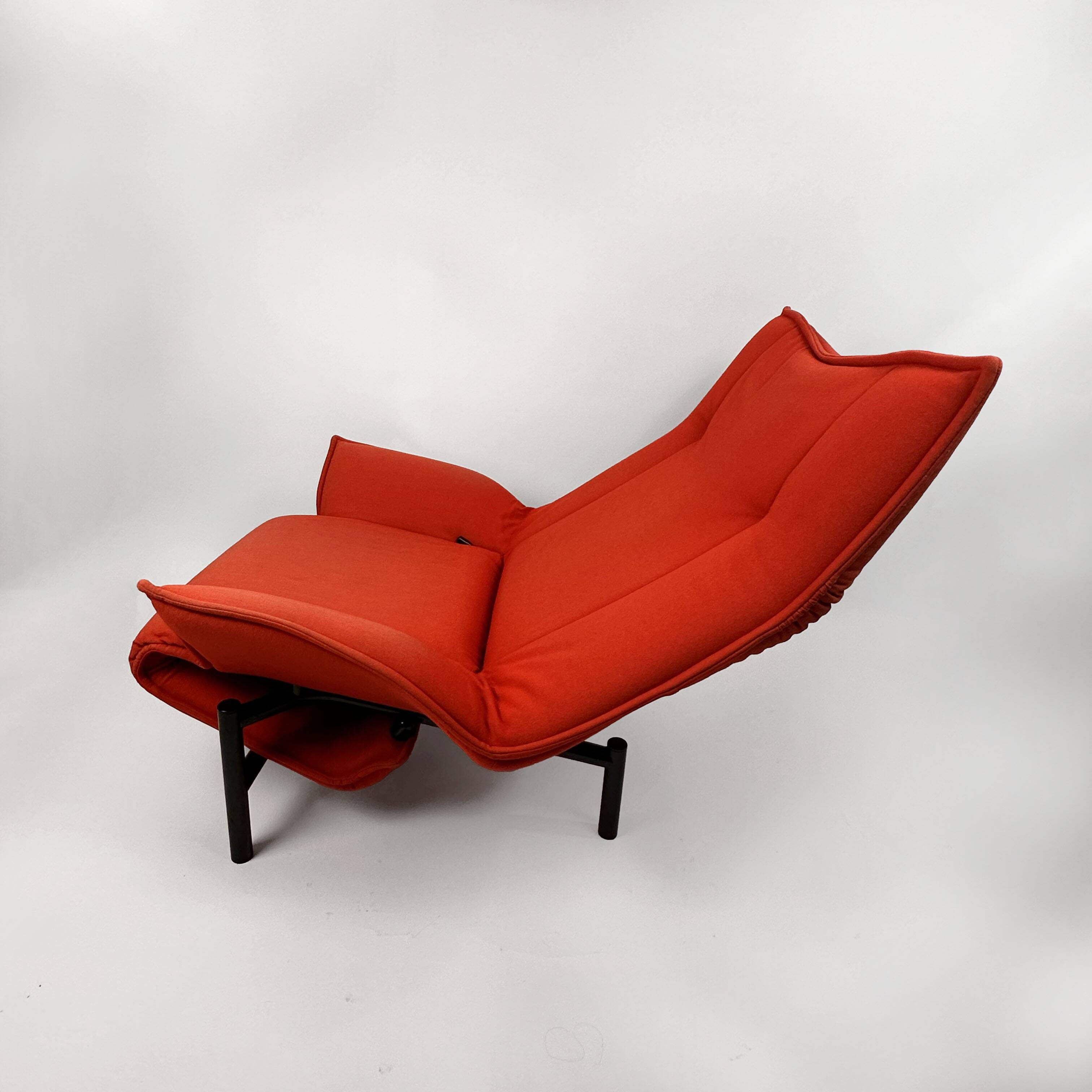 Chaise de véranda vintage rouge par Vico Magistretti