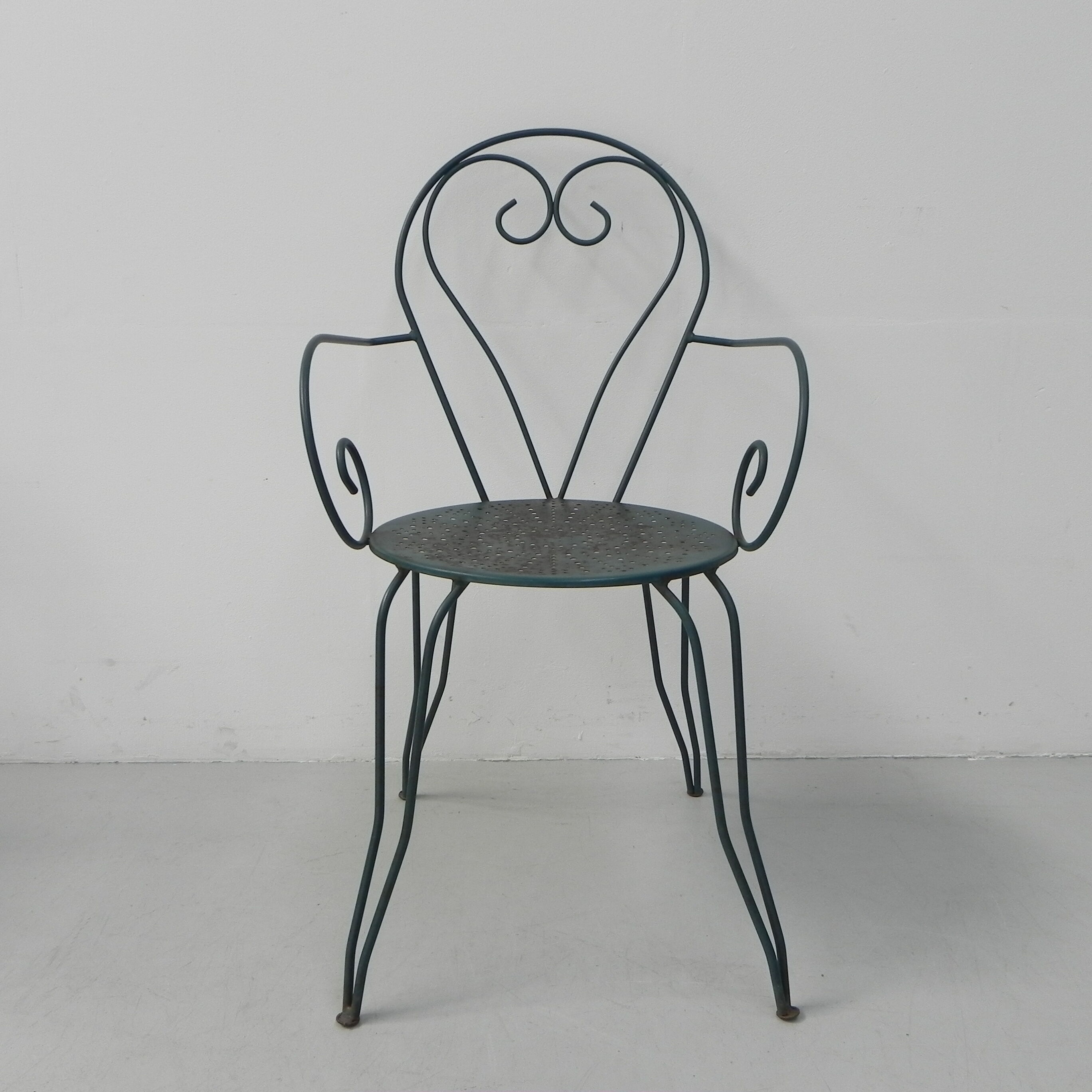 Ensemble de 4 chaises de jardin vintage en acier