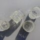 Set of 4 vintage glasses from the 60s-70s in moulded glass.