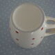 6 vintage mugs in beige ceramic with red polka dots