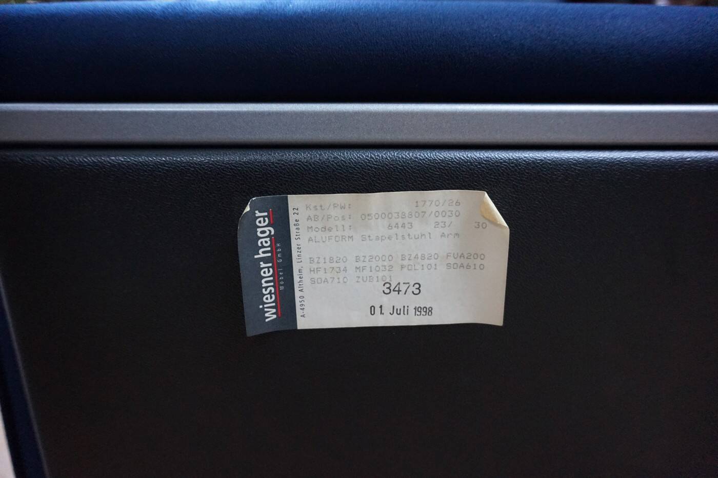 Dining conference chairs by Wiesner Hager and designed by Arge2, 1980s