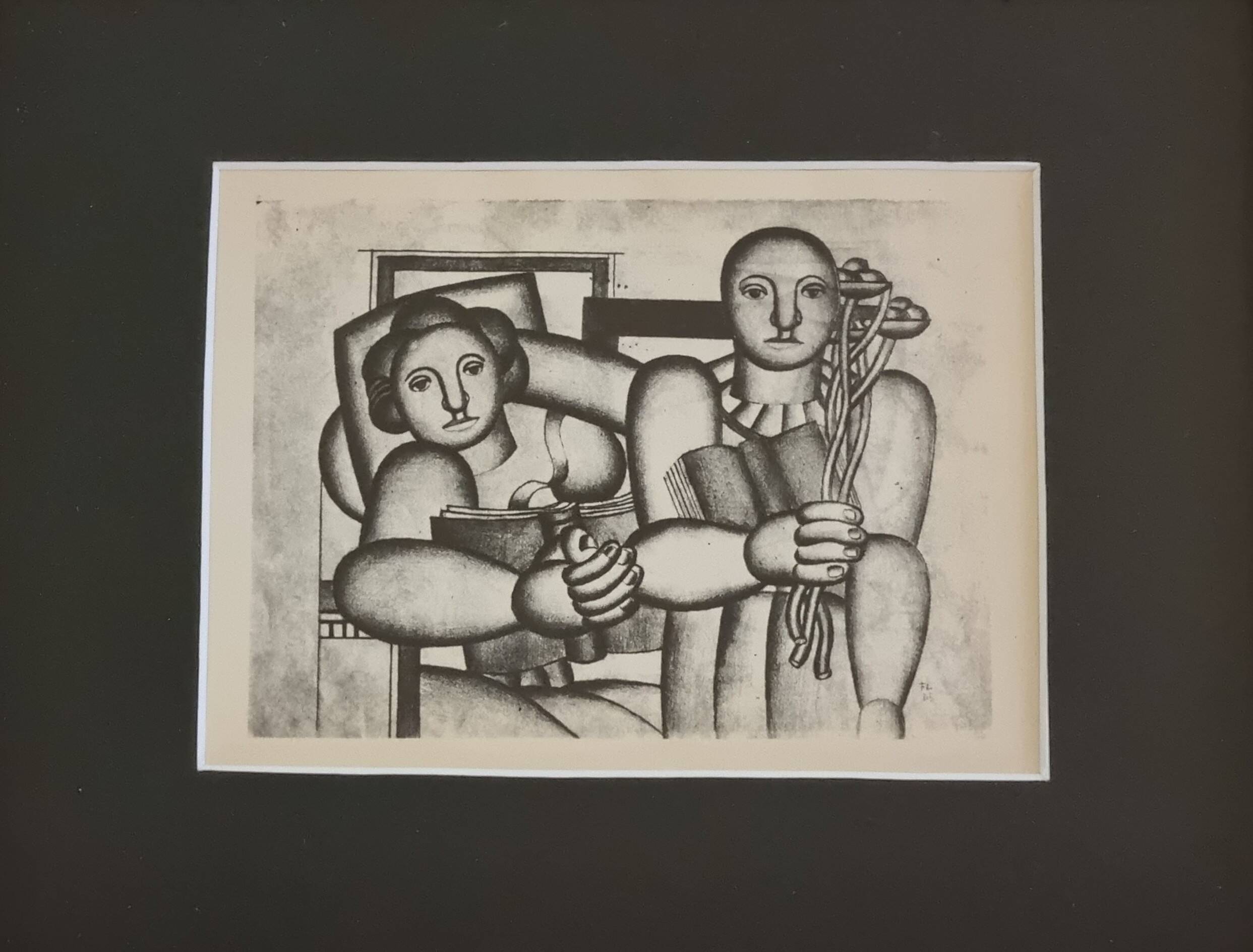 Fernand Léger, Framed typographic reproduction, gilt frame, 28 x 23 cm