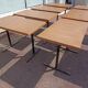 Set of 9 metal bistro table wood and formica