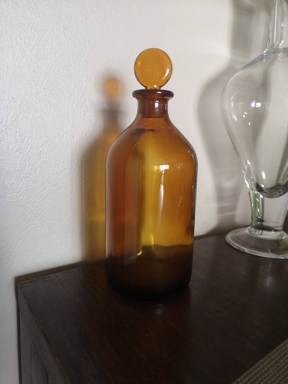 Amber glass apothecary bottle - 1st half of the 20th century