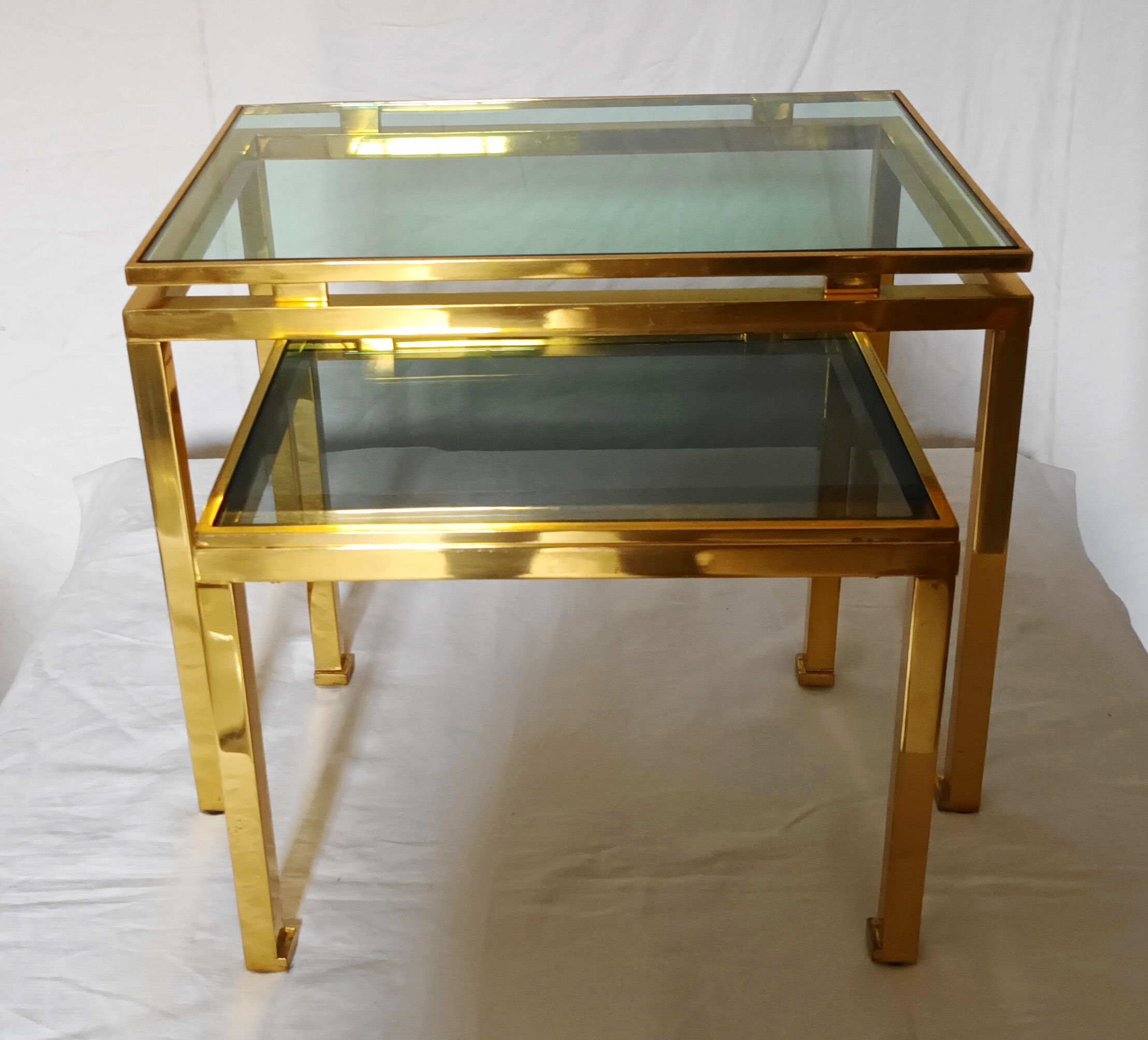 2 nesting tables by Guy Lefèvre for the Maison Jansen of the 70s
