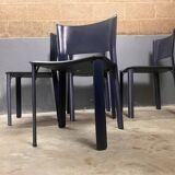 CHairs leather blue Italian Design Giancarlo Vegni