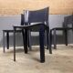 Chaises cuir bleu Design Italien Giancarlo Vegni