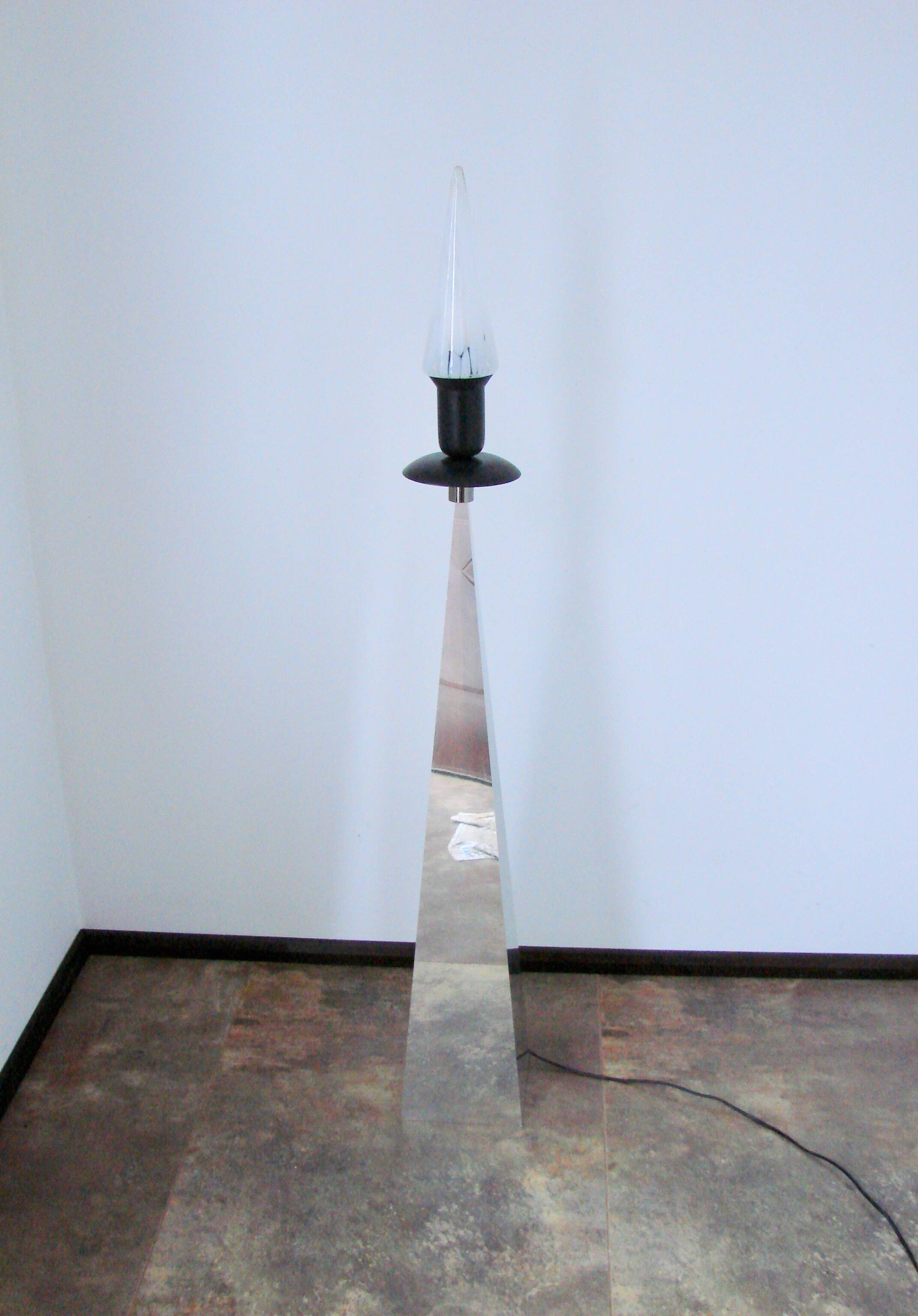1990s floor lamp – metal and glass