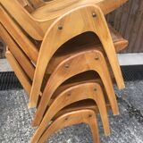 Vintage blond wood chairs 60s