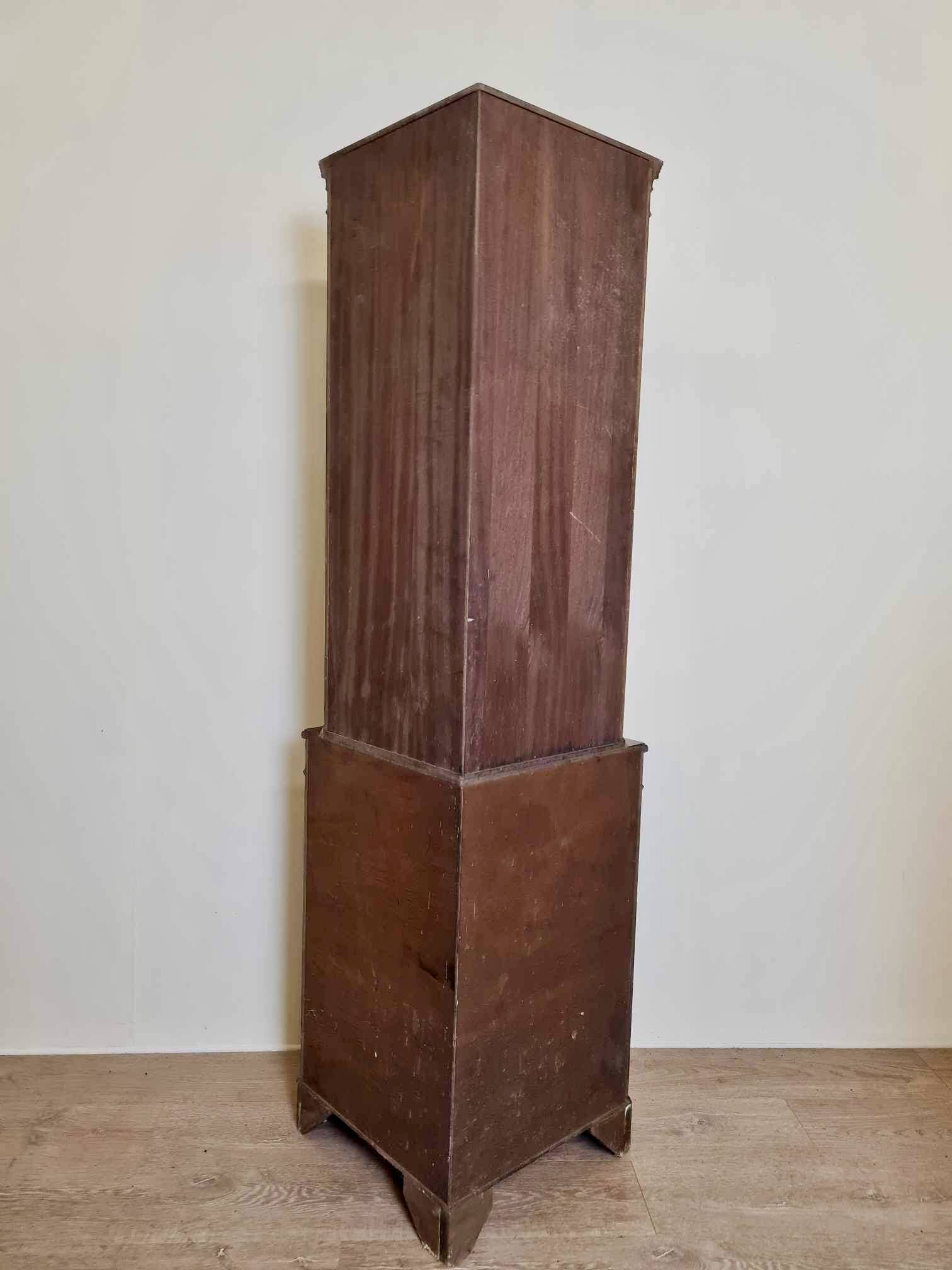 Pretty English mahogany corner bookcase