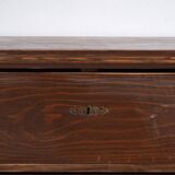Antique solid pine chest of drawers – European rustic furniture with ceramic handles – circa 1900