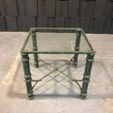 Table d’appoint en fer et vert patine antique