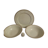 Serving dishes in fine porcelain with gilded edging