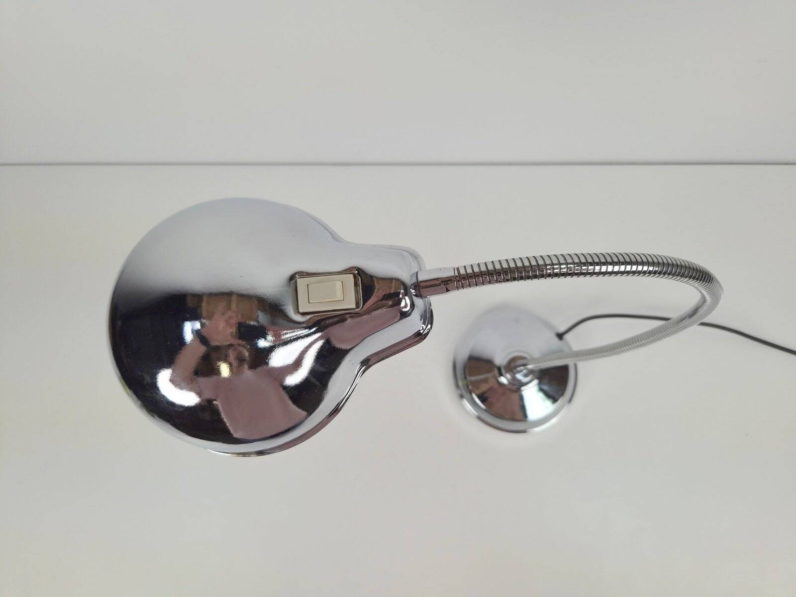 Chrome Table Lamp with Flexible Shade, 1950s