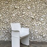 White leather armchair, Tito Agnoli for Matteo Grassi, Italy, 1970-80s