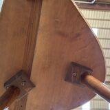 Floor lamp, 60s, gilded brass and walnut, Scandinavian style with table/end of sofa