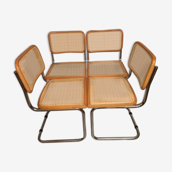 Set of 4 chairs canned Marcel Breuer