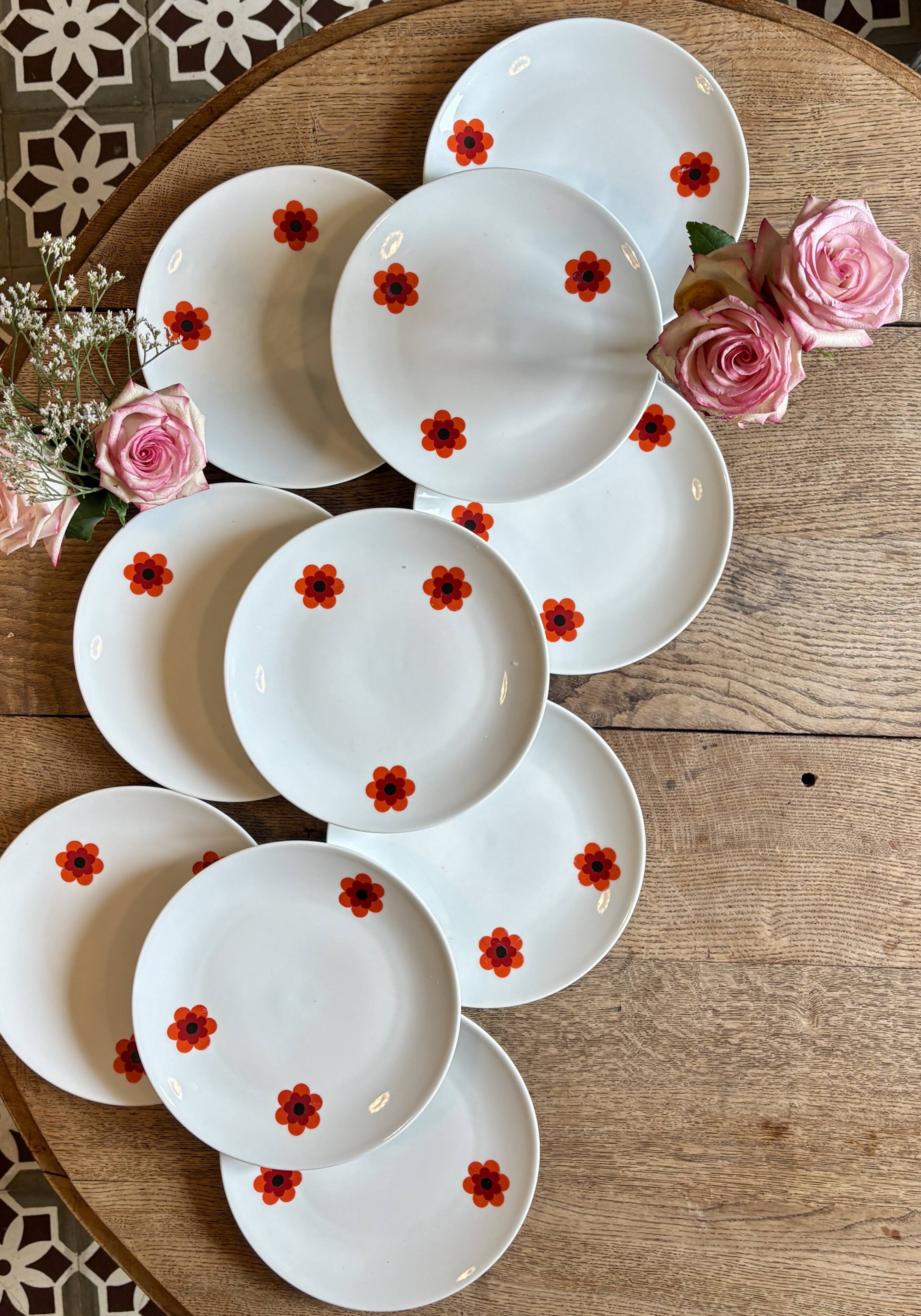 Set of 10 vintage dinner plates, Scherzer Bavaria