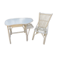 Bureau rotin et sa chaise