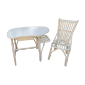 Rattan desk and Chair