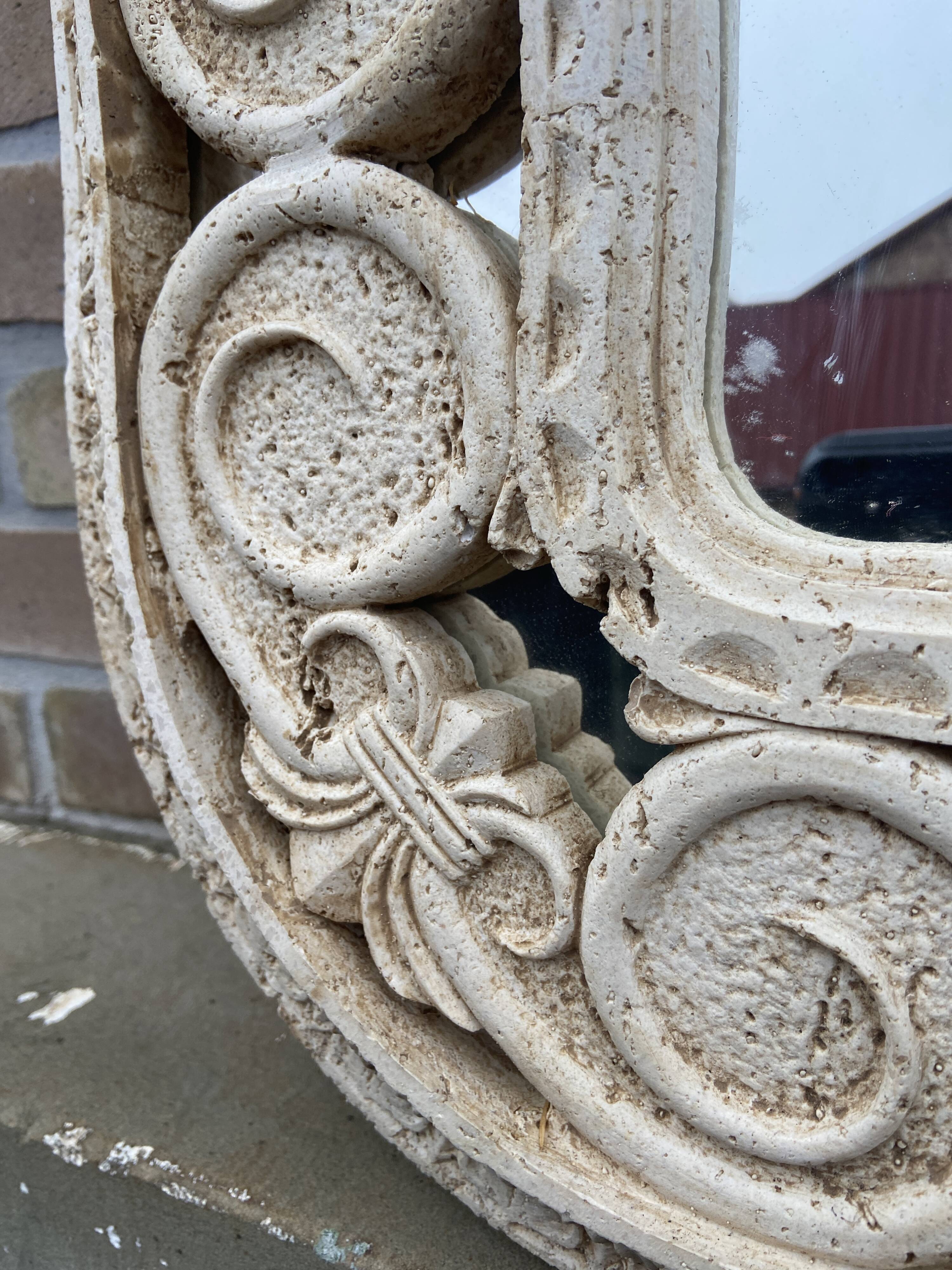 Mirror in travertine from italy