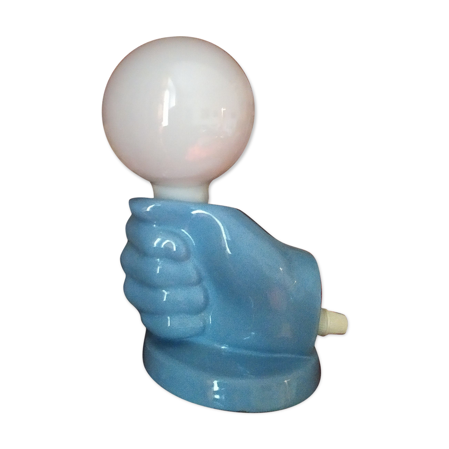 Italian table lamp 80s faience