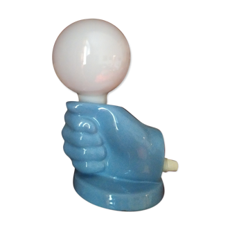 Italian table lamp 80s faience