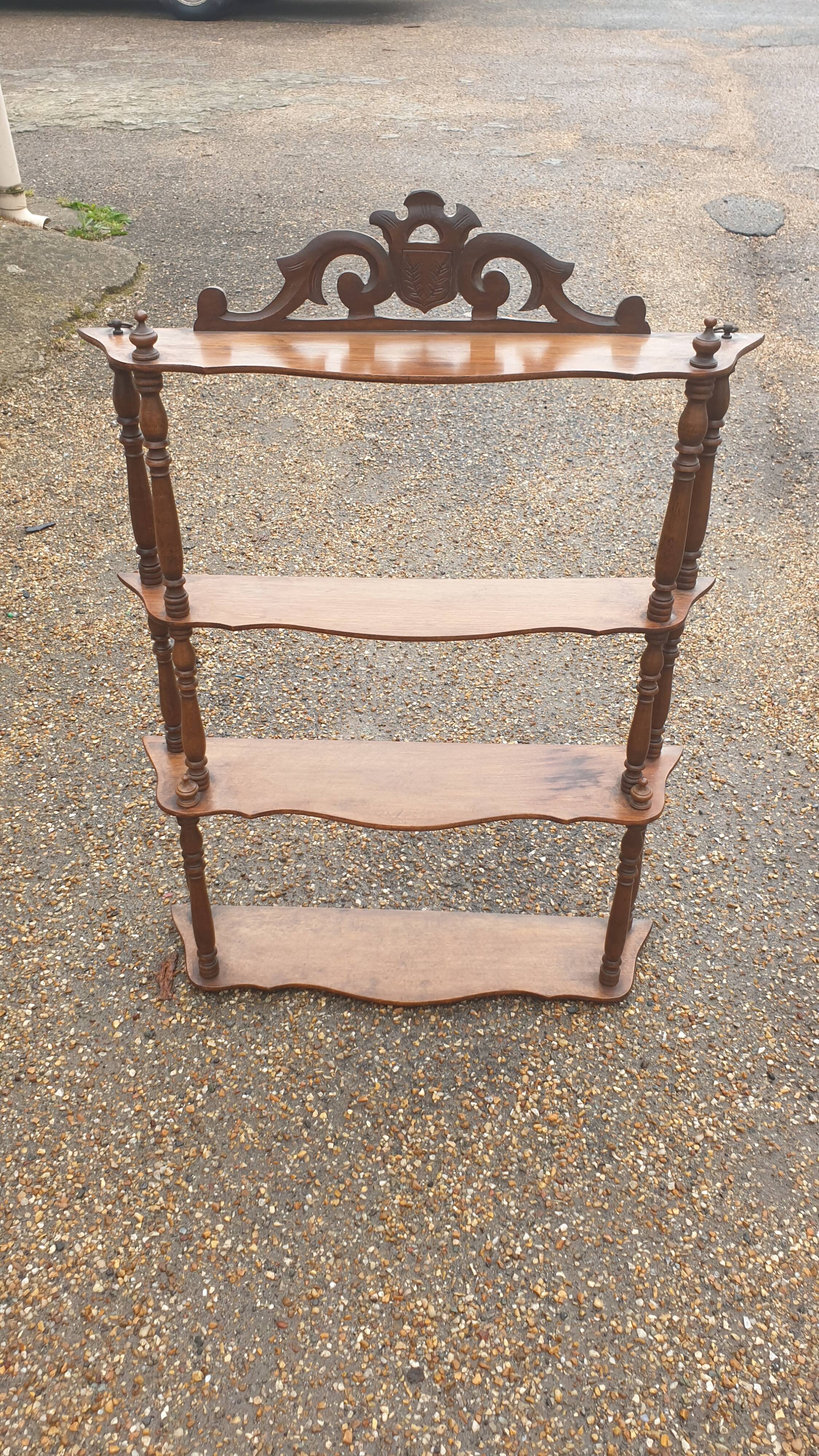 Wall shelf Napoleon III solid walnut