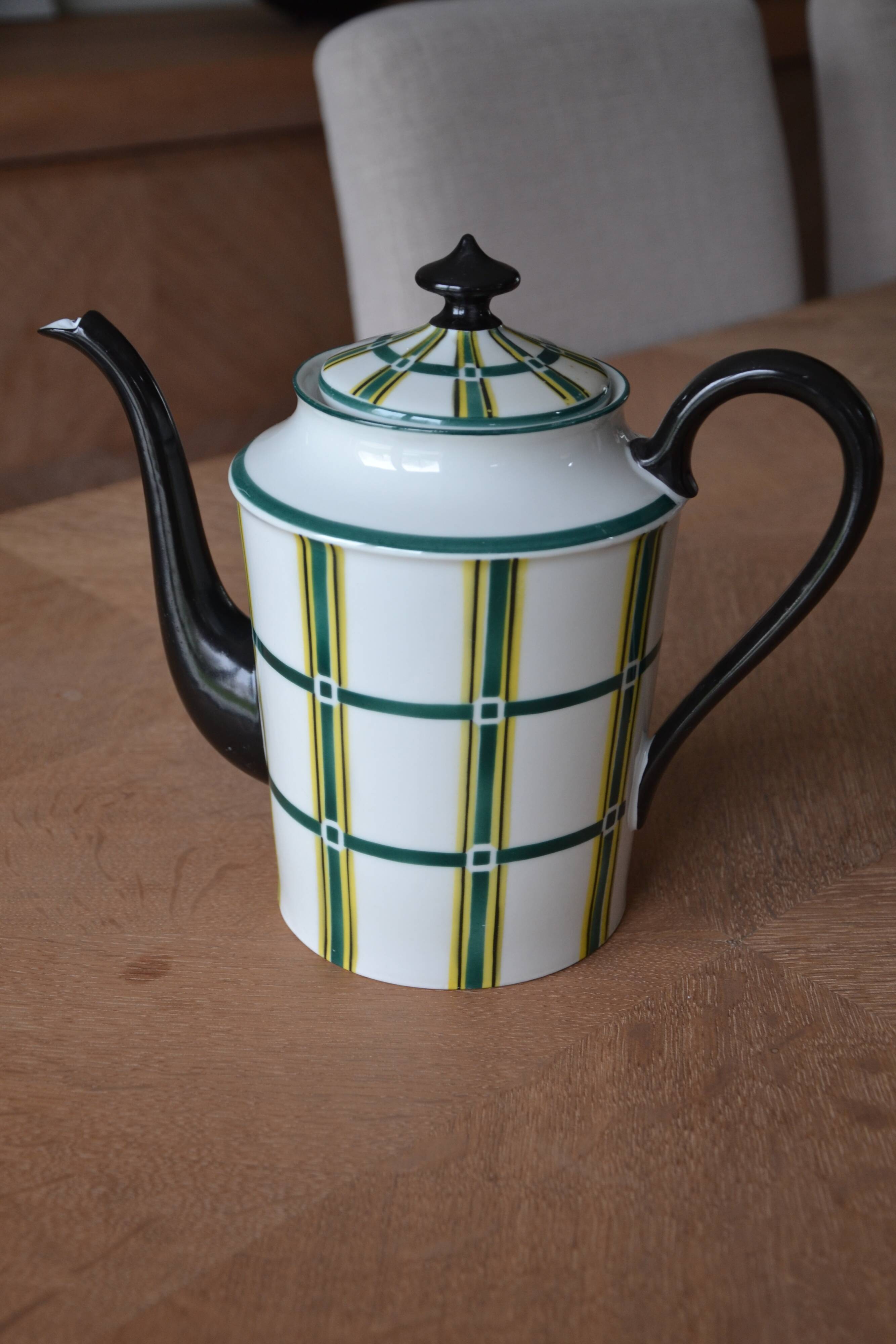 Limoges porcelain teapot, sugar bowl and milk jug