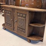 Oak console shelf on foot