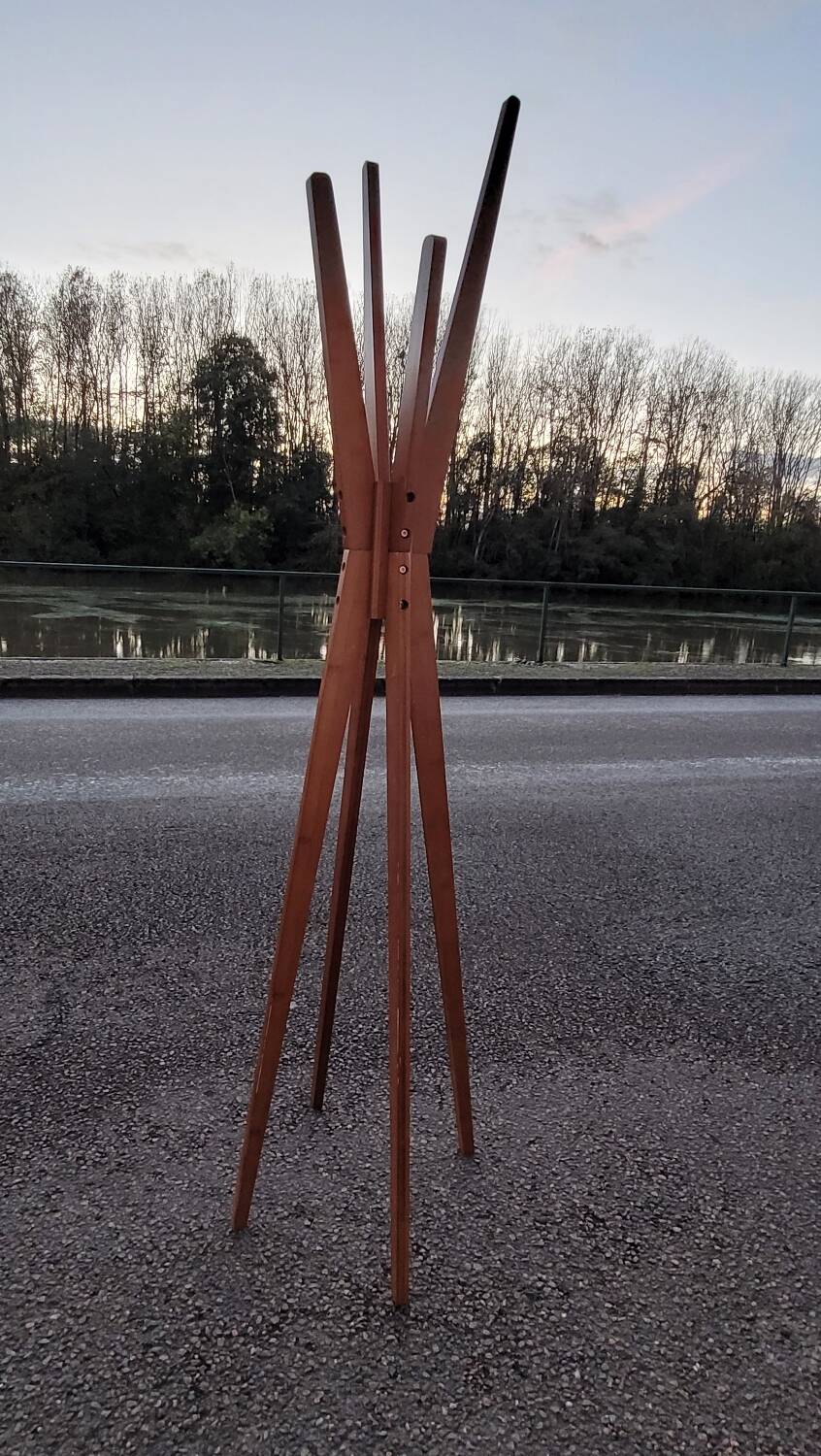 Designer wooden coat rack